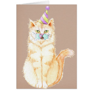 Happy Birthday Kitty with Cake Face