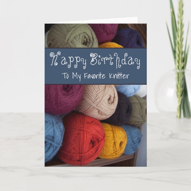 Happy Birthday Knitter Card Yarn Maker (Front)