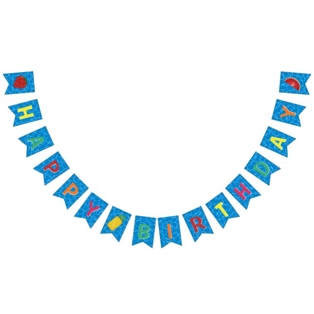 Happy Birthday l Pool Party l Summer Fruit Floats Bunting Flags (All)