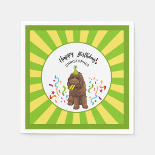Happy Birthday Labradoodle Custom Party Napkin