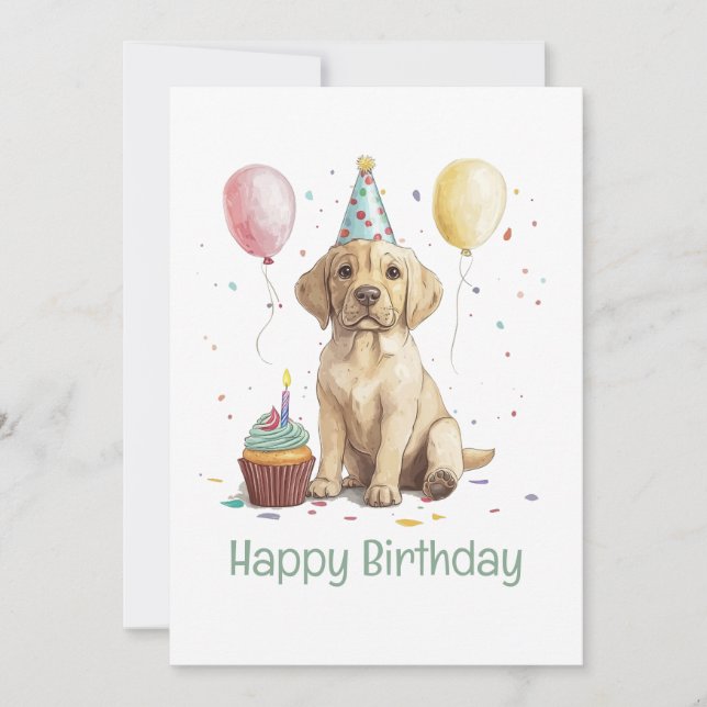 Happy Birthday Labrador Retriever Dogs Card (Front)