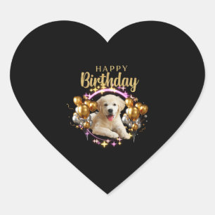 Happy Birthday Labrador Retriever Heart Sticker