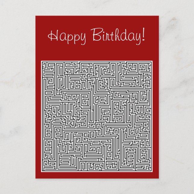 Happy Birthday Labyrinth Postcard (Front)