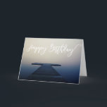 Happy Birthday Lake Dock Boat Card<br><div class="desc">This design was created through digital art. It may be personalized by clicking the customize button and changing the colour, adding a name, initials or your favourite words. Contact me at colorflowcreations@gmail.com if you with to have this design on another product. Purchase my original abstract acrylic painting for sale at...</div>