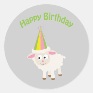 Happy birthday Lamb Classic Round Sticker