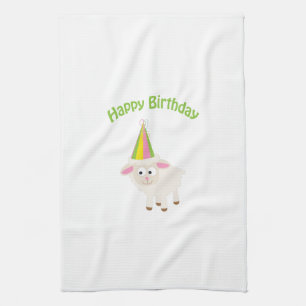 Happy birthday Lamb Kitchen Towel