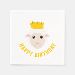 Happy Birthday Lamb Napkin