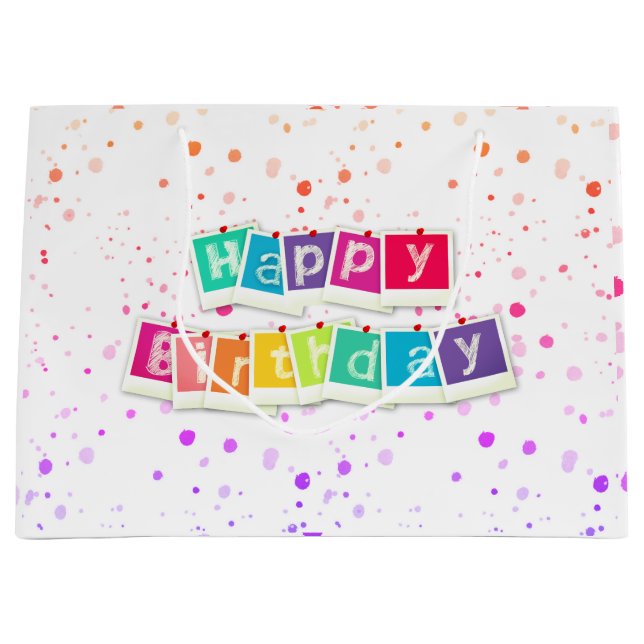 Happy birthday large gift bag (Front)