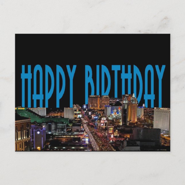 HAPPY BIRTHDAY Las Vegas Postcard (Front)