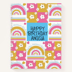 Happy birthday lets party angela design notebook