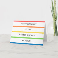 Happy Birthday LGBT Bisexual card - Rainbow