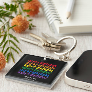 Happy Birthday LGBT Pride LGBTQ Transgender Keychain