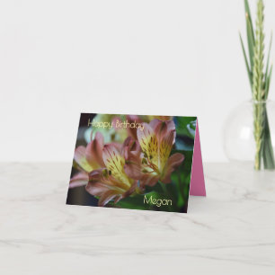 Happy Birthday Lilies Personalizable Birthday Card