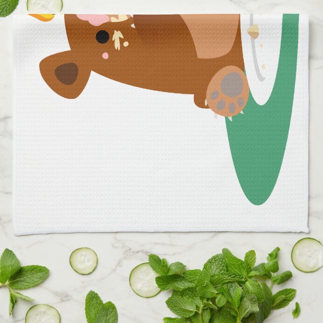 Happy Birthday, little bear!! Kitchen Towel (Folded)