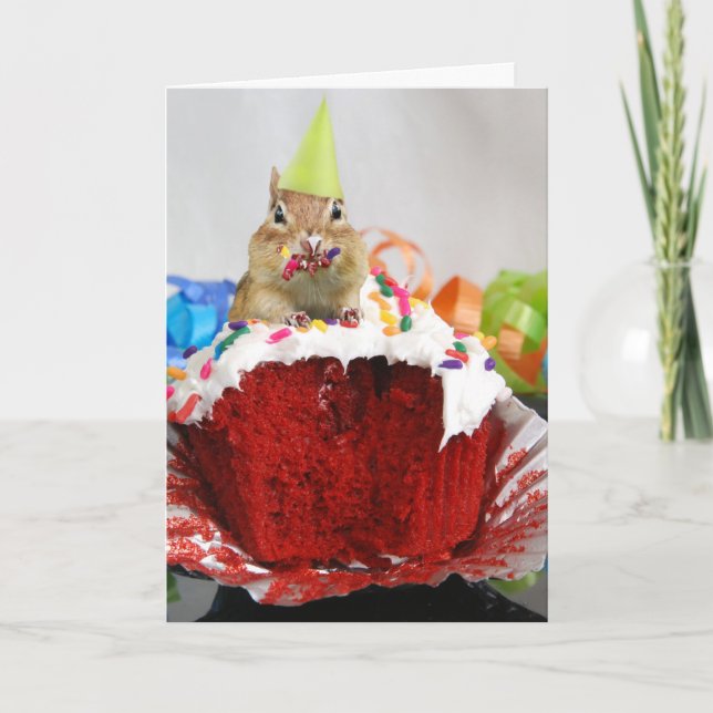 Happy Birthday Little Chipmunk, writing inside Card (Front)