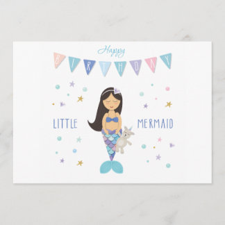 Happy Birthday Little Mermaid Birthday Card