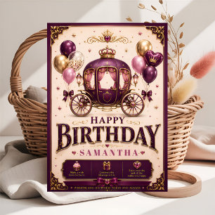 Happy birthday little princess carriage card