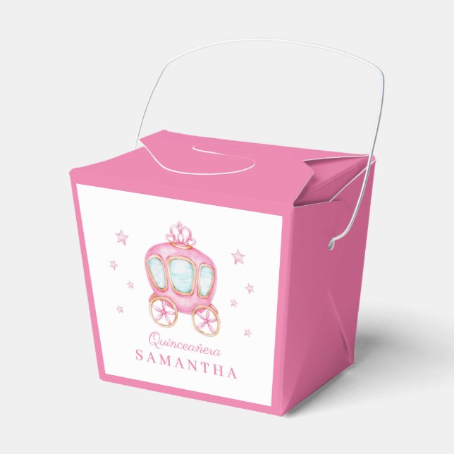 Happy birthday little princess carriage favor box (Front Side)