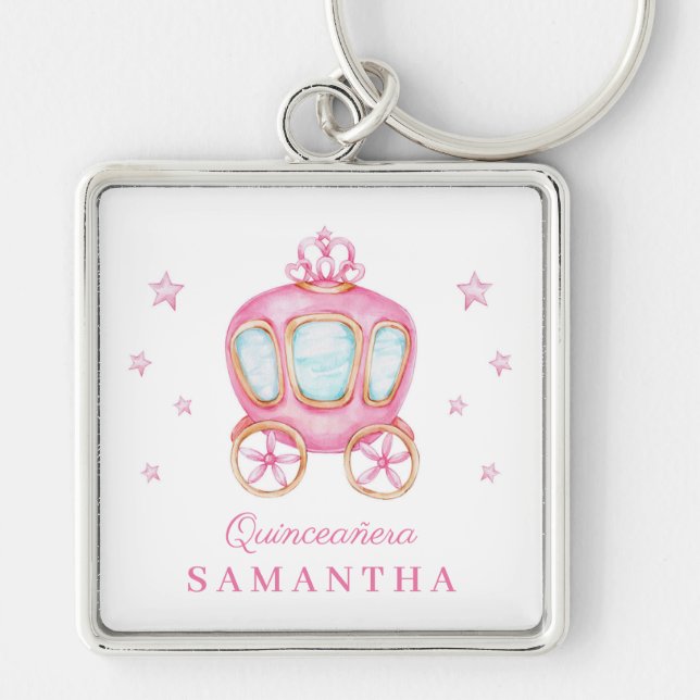 Happy birthday little princess carriage keychain (Front)