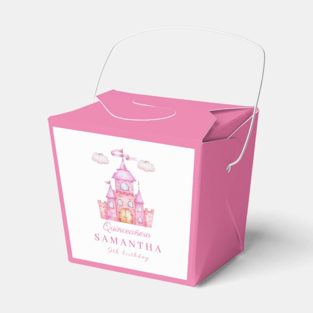 Happy birthday little princess castle favor box (Front Side)