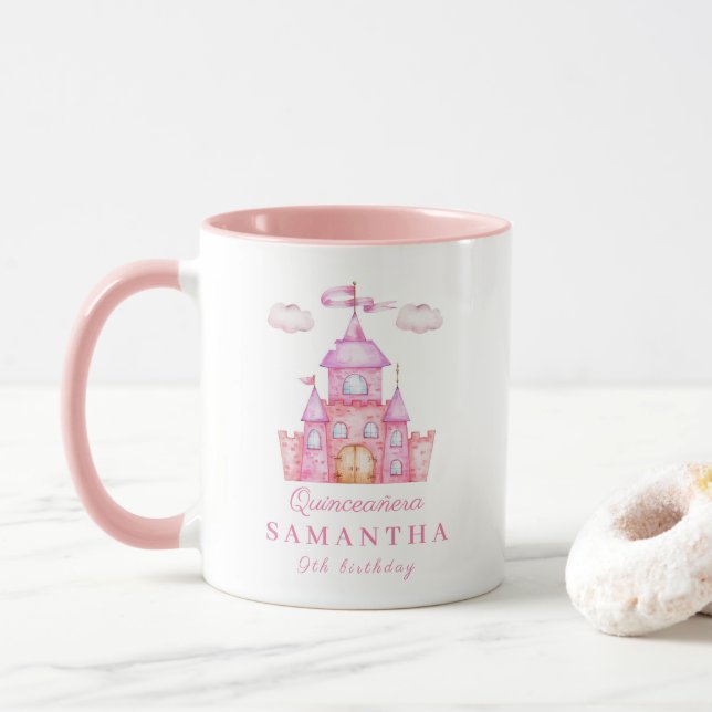 Happy birthday little princess castle mug (With Donut)