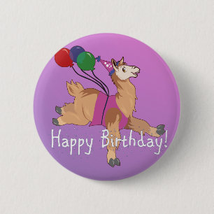 Happy Birthday Llama! 2 Inch Round Button