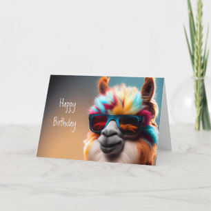  Happy Birthday LLama Fun Humour For Anyone Card