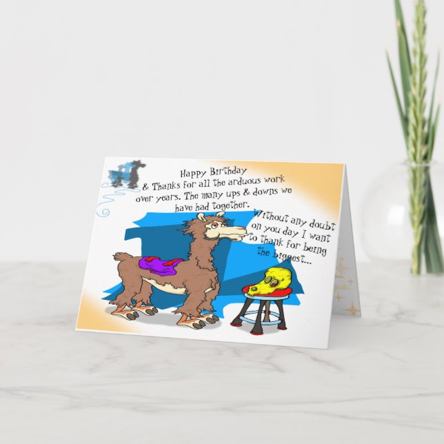 Happy Birthday llama Thank You Card (Front)