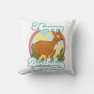 Happy Birthday Logo Throw Pillow