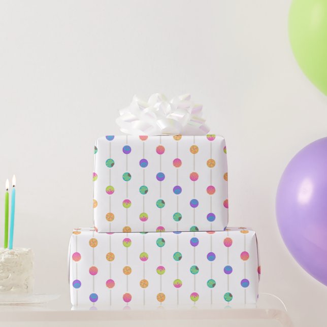 Happy Birthday lollipops Wrapping Paper (Party Gifts)