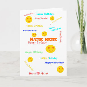 Happy Birthday, lots of times, add name front Card