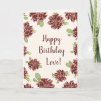 Happy Birthday Love Generic - Red Daisies Frame. 