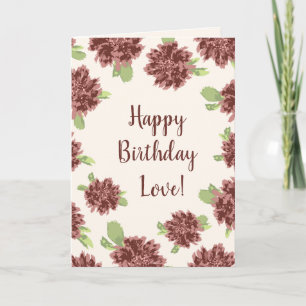 Happy Birthday Love Generic - Red Daisies Frame. Card