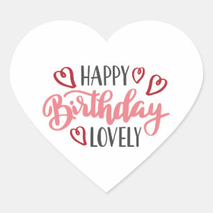 happy birthday lovely heart sticker