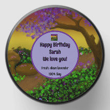 Happy Birthday Magic Forest Soy Wax Candle Favour