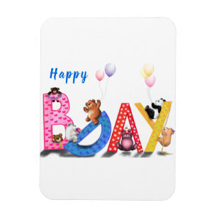 Happy Birthday Magnet Baby Bears Party