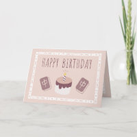 Happy birthday - mahjong tiles pink