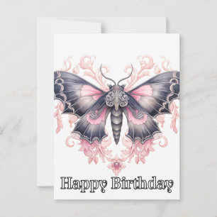 Happy Birthday Majestic Butterfly Illustration Postcard