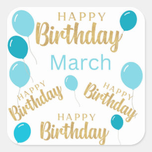 Happy birthday march birthdays Sticker