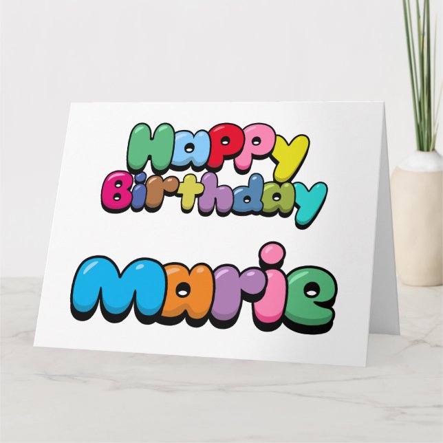 Happy Birthday Marie Card (Front)