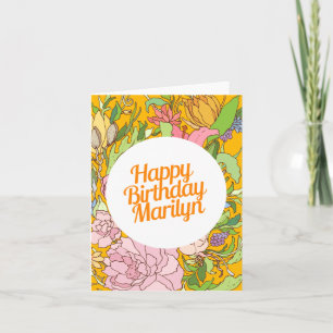 Happy Birthday Marilyn Floral Birthday Card