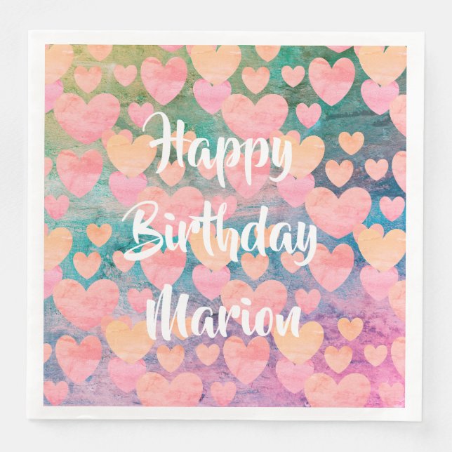 Happy Birthday #Marion party napkins by DAL (Front)