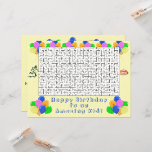 Happy Birthday Maze and Balloons Amazing Kid Cream