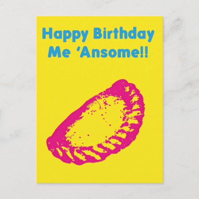 Happy Birthday me Ansome Postcard (Front)