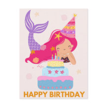 Happy Birthday Mermaid Postcard