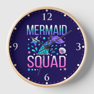 Happy Birthday Mermaid Squad-68296 Clock