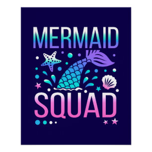 Happy Birthday Mermaid Squad-68296 Poster