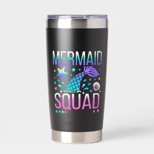 Happy Birthday Mermaid Squad Ocean Party Design Insulated Tumbler