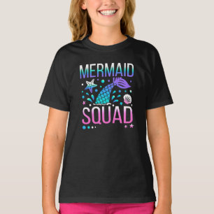 Happy Birthday Mermaid Squad Ocean Party Design T-Shirt