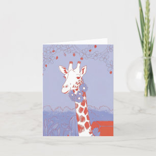 Happy birthday message floral giraffe foldet card